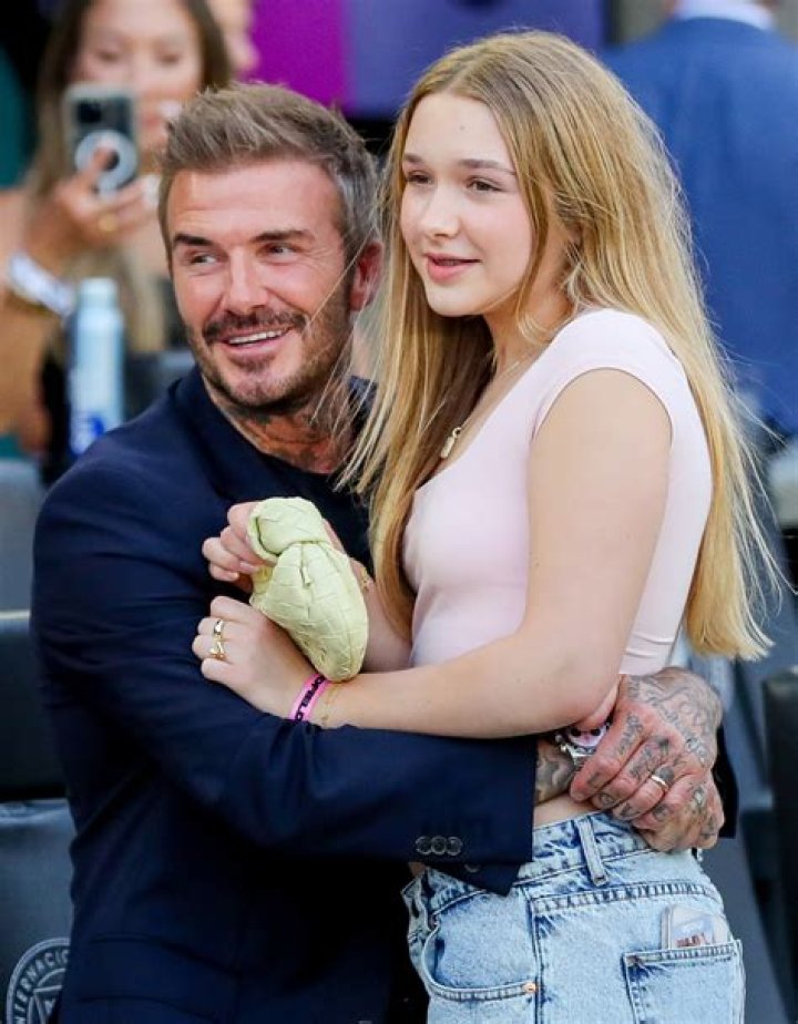 Harper Beckham and David Beckham in an Instagram post in July 2017