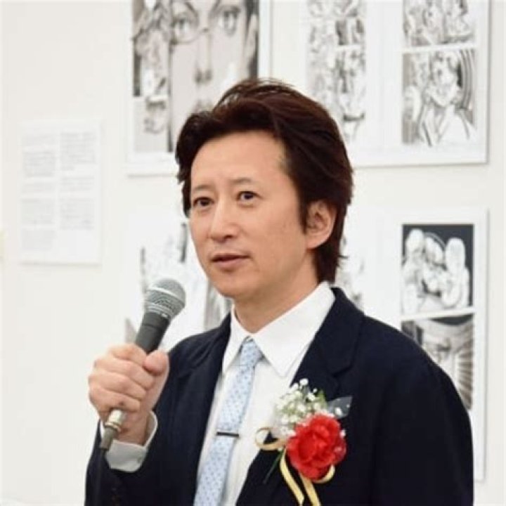 Hirohiko Araki as seen in a picture taken during a speech of his on December 5, 2013