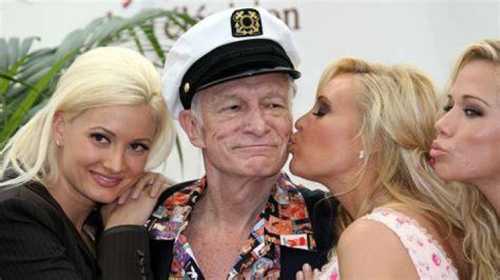 Hugh Hefner with the Playboy Bunnies in September 2009