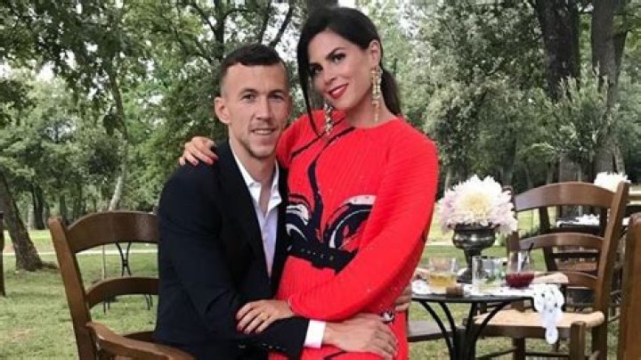 Ivan Perisic with Josipa Perisic and their child