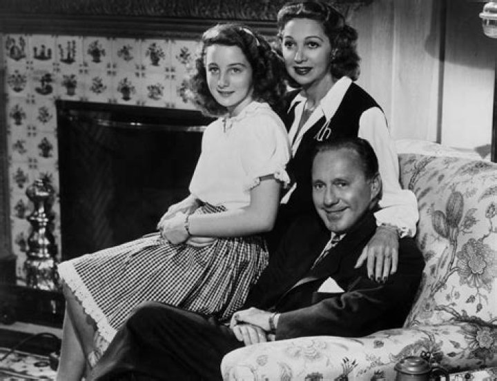 Jack Benny and his daughter Joan on the set of his TV show in 1954