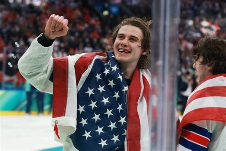 Jack Hughes as seen in a picture that was taken during a game in December 2022