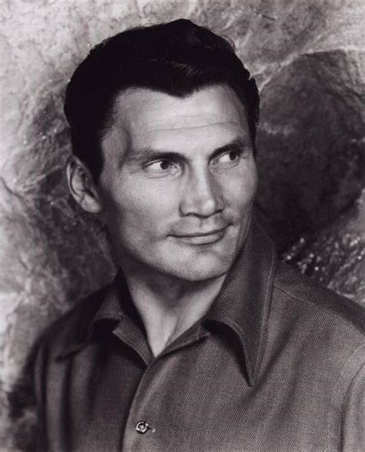 Jack Palance as seen in a publicity photo for the film 'Man in the Attic' (1953)