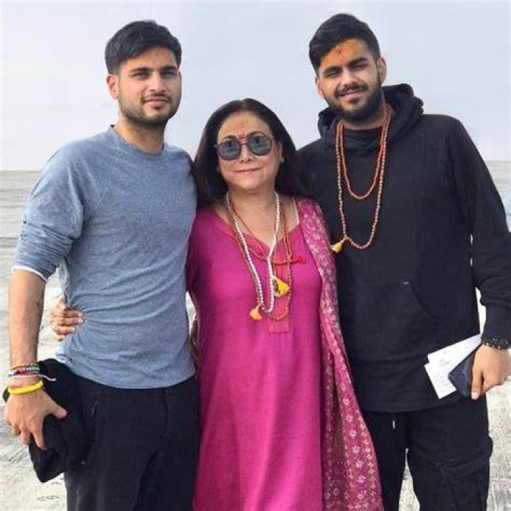 Jai Anshul Ambani posing with his mother in January 2019