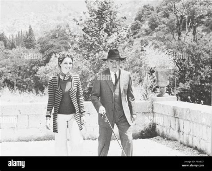 James Mason and Jennifer O'Neill in the 1975 film 'The Flower in His Mouth'