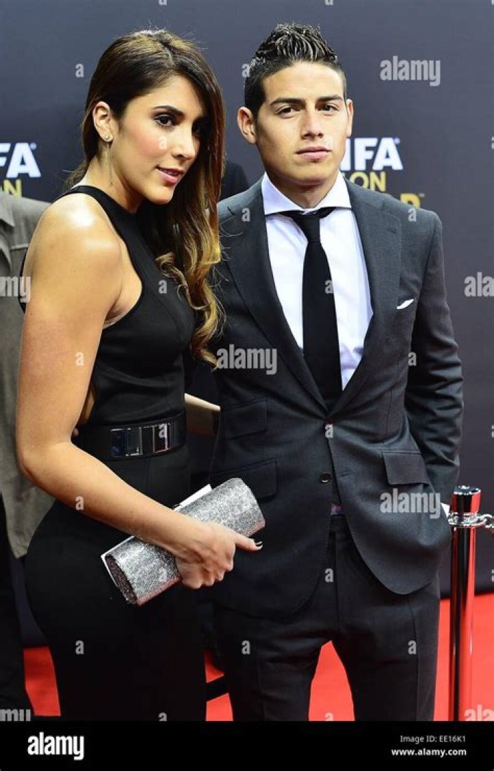James Rodriguez and his wife Daniela at the GQ Men of The Year 2015 Awards on November 5, 2015 in Madrid, Spain