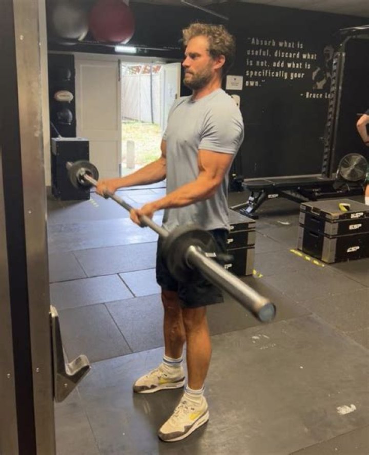 Jamie Dornan in the gym