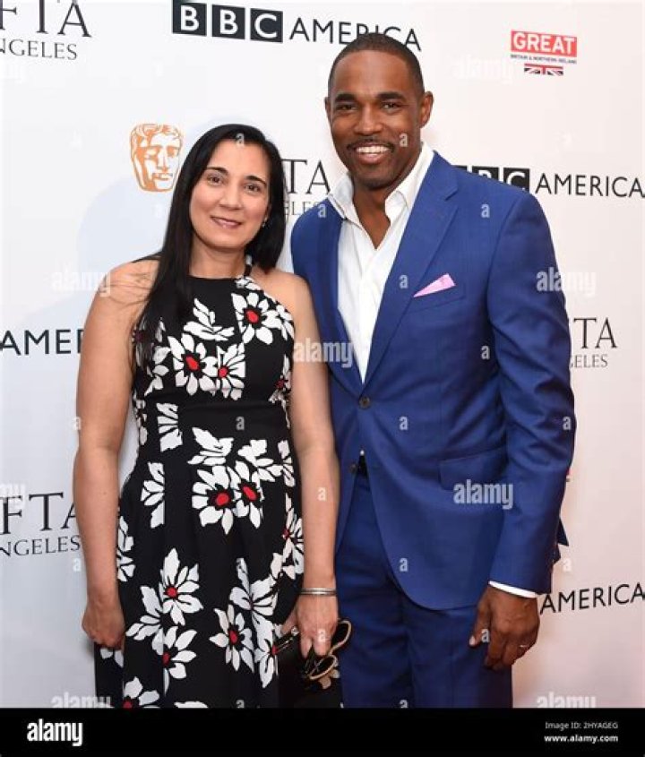 Jason George and Vandana Khanna as seen in a picture that was taken in January 2021