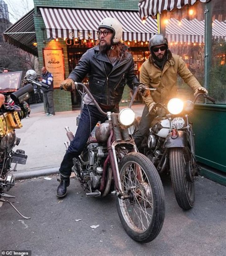 Jason Momoa riding a motorcycle