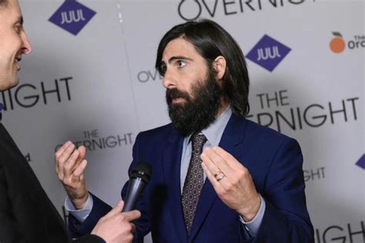 Jason Schwartzman talking with media during the New York premiere of "The Overnight" on June 18, 2015