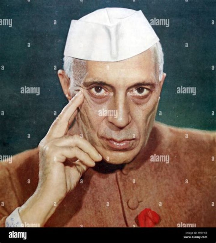 Jawaharlal Nehru in a picture taken with Indira Gandhi, and his father-in-law at the time of marriage on March 26, 1942
