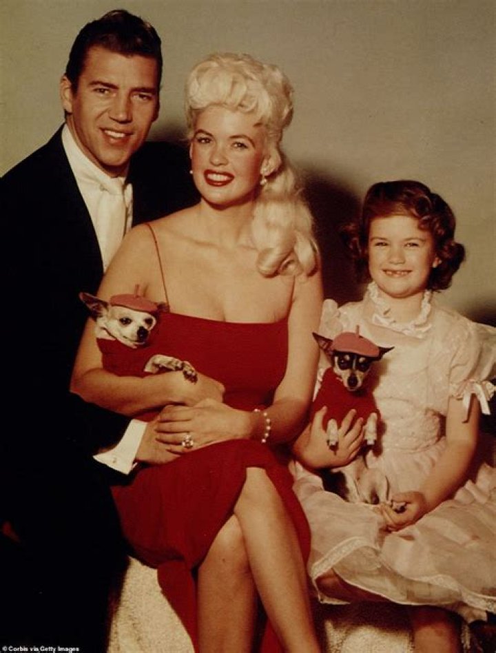 Jayne Mansfield as seen in the promotional photo for the film 'Kiss Them for Me' (1957)