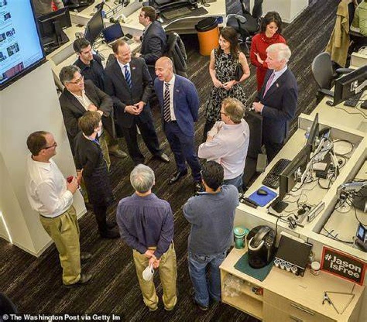 Jeff Bezos during a meeting with Secretary of Defense Ash Carter on May 5, 2016