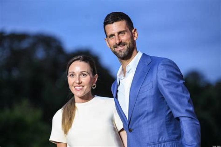 Jelena Djokovic with her husband professional Serbian tennis player Novak Djokovic at Herceg Novi, Montenegro in April 2022