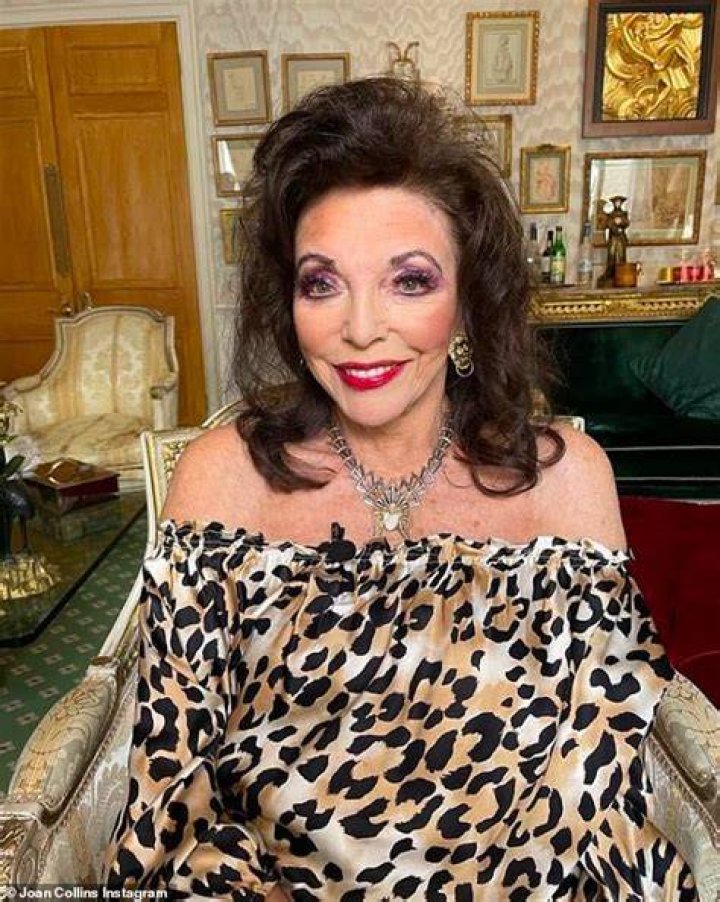 Joan Collins in an Instagram Selfie in March 2019