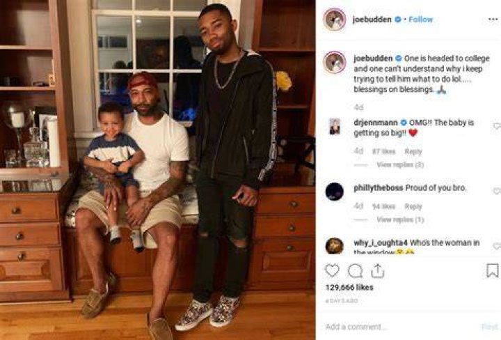 Joe Budden with his son as seen in July 2019