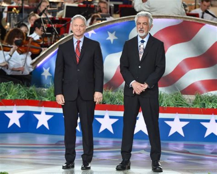 Joe Mantegna (Right) and Gary Sinise co-hosting the 2011 National Memorial Day Concert at the U.S. Capitol in Washington, D.C. on May 29, 2011