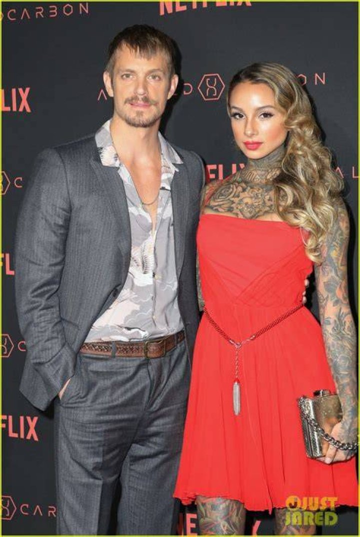 Joel Kinnaman and wife Cleo Wattenstrom at the Staples Center Los Angeles on March 18, 2016