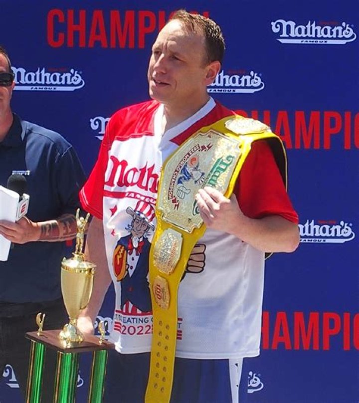 Joey Chestnut pictured while competing at the 2012 National Buffalo Wing Festival