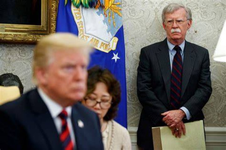 John Bolton (Right) as seen while posing for a picture along with the 38th president of Brazil Jair Bolsonaro in November 2018