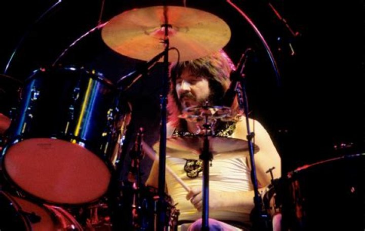 John Bonham as seen in a black and white picture