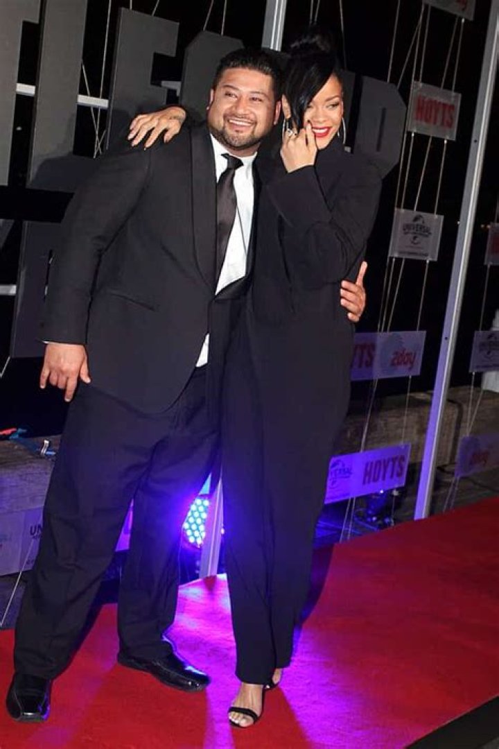 John Tui and Rihanna at the Australian premiere of 'Battleship' in Sydney in April 2012