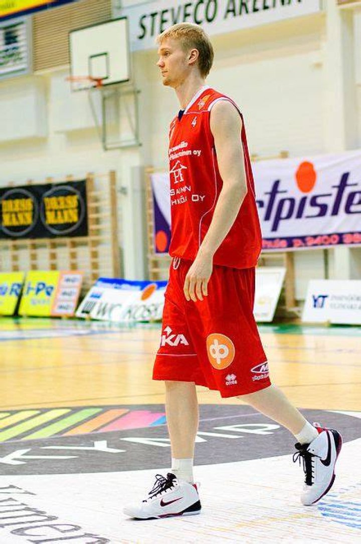 Joonas Suotamo Playing for the Lappeenrannan NMKY Against KTP-Basket at Steveco Areena in Kotka in Finland