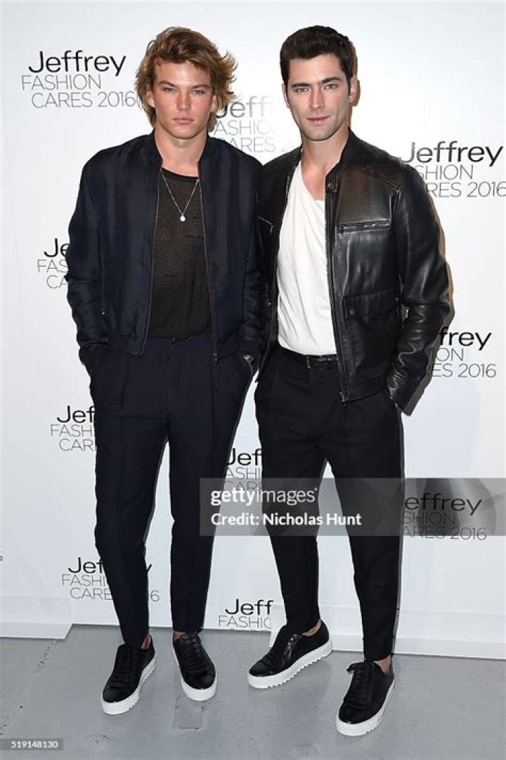 Jordan Barrett and Sean O'Pry at the Jeffrey Fashion Cares 13th Annual Fashion Fundraiser in April 2016
