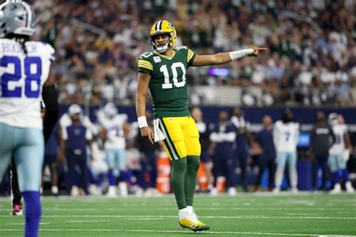 Jordan Love as seen with the Green Bay Packers at Lambeau Field in Green Bay, Wisconsin on October 24, 2021