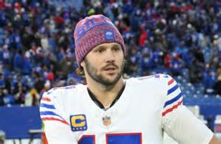 Josh Allen as seen while addressing the press with the Buffalo Bills on January 8, 2023