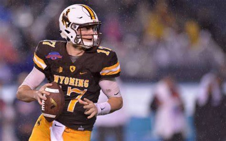 Josh Allen with Wyoming pictured during a 2017 football game against Air Force Falcons in Colorado