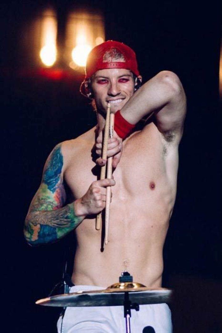 Josh Dun during live performance of Twenty One Pilots in 2016