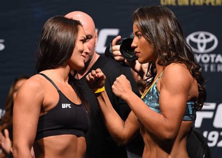 Julianna Pena against Jessica Eye in women's bantamweight bout during the UFC 192 event in October 2015