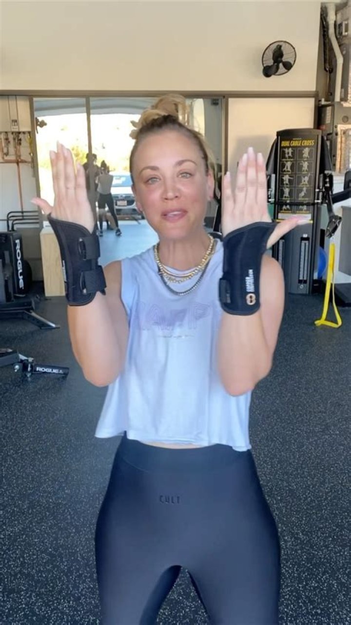 Kaley Cuoco in her workout gear
