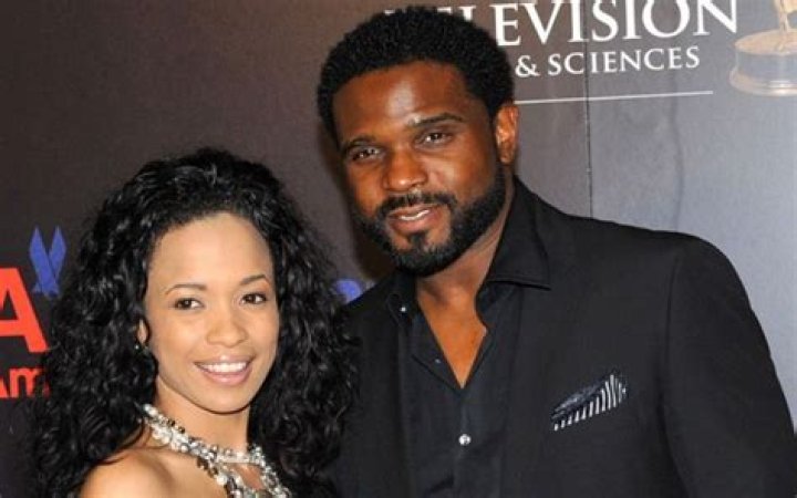 Karrine Steffans and Darius McCrary at the CBS network event