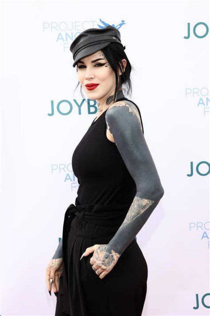 Kat Von D at her first solo art show at Sephora Soho in New York City in May 2012