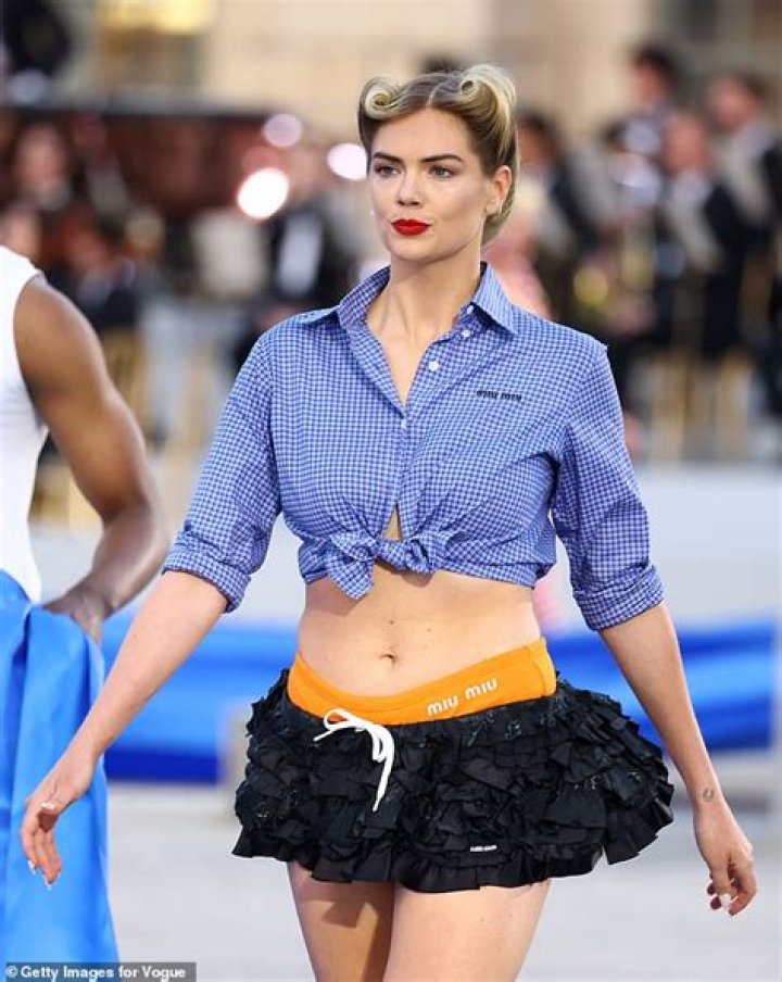 Kate Upton in Black Mini Skirt in June 2016