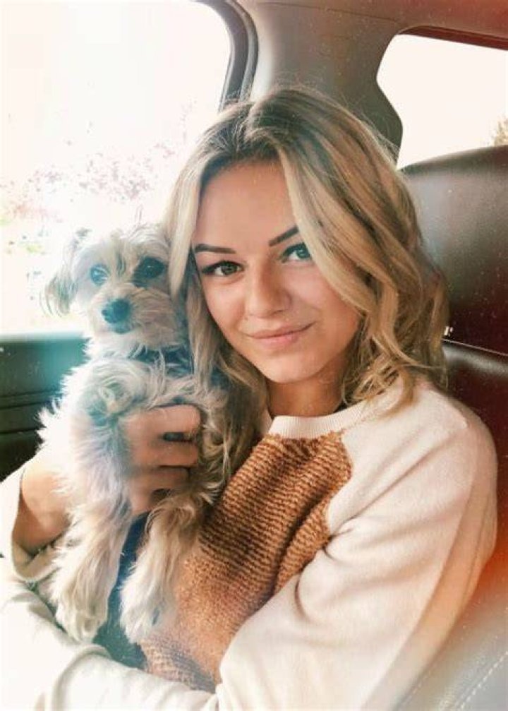 Kesley LeRoy with her dog as seen in October 2018