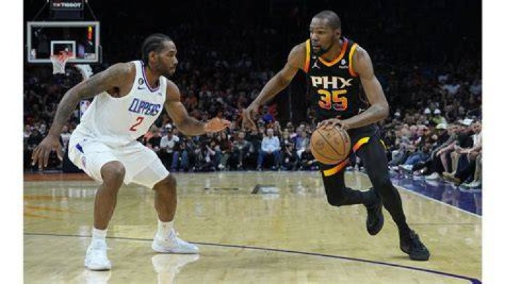 Kevin Durant in a duel with J.J. Barea from Dallas Mavericks in a game one of the Western Conference Quarterfinals of the 2016 NBA Playoff on April 16, 2016