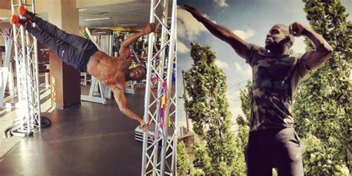 Kevin Hart working out with personal trainer