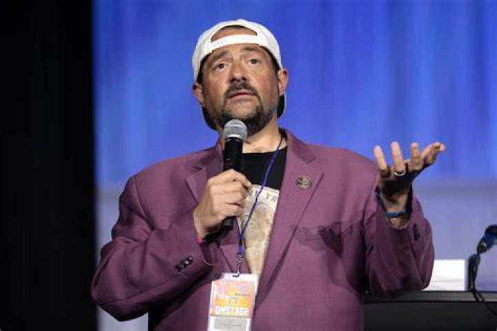 Kevin Smith speaking at the 2017 San Diego Comic Con International, for 'Dirk Gently's Holistic Detective Agency', at the San Diego Convention Center in San Diego, California