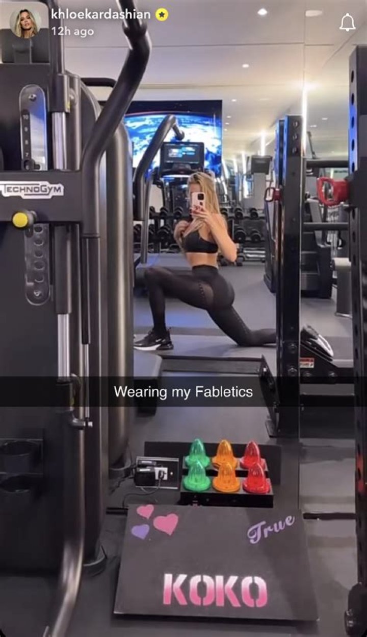 Khloe Kardashian after a gym session