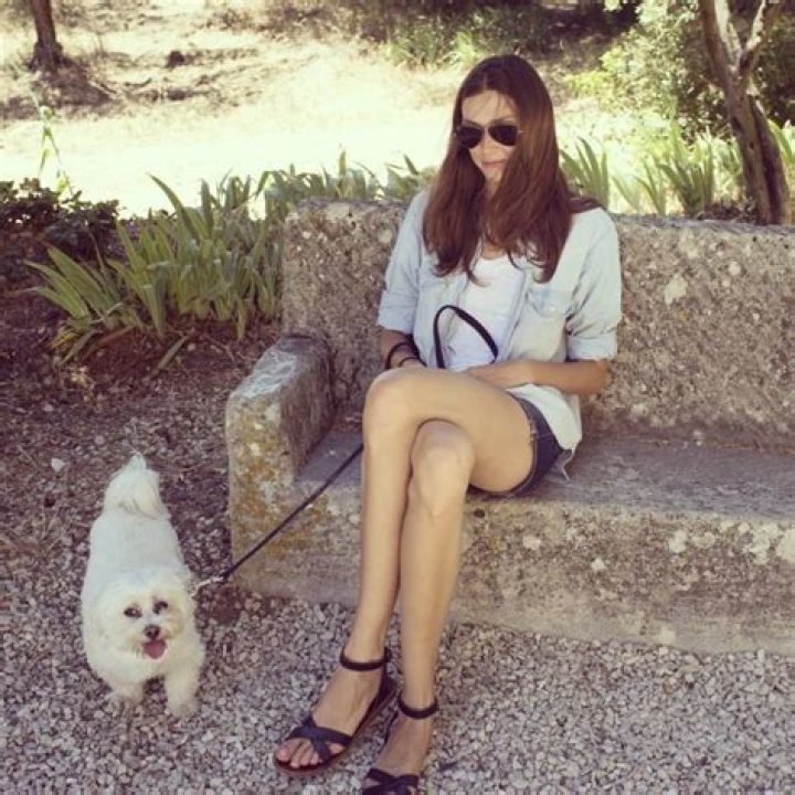 Ksenia Kahnovich with her dog in May 2017