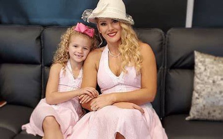 Lacey Evans with her family as seen in August 2019