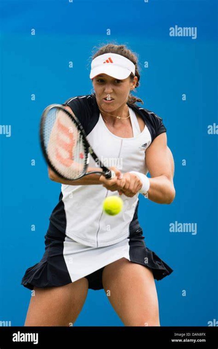Laura Robson playing a shot during a match in July 2016