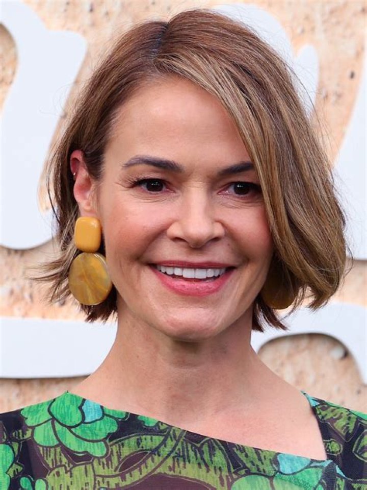 Leisha Hailey in a selfie with her dog as seen in January 2020