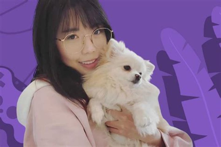 LilyPichu with her dog as seen in January 2020