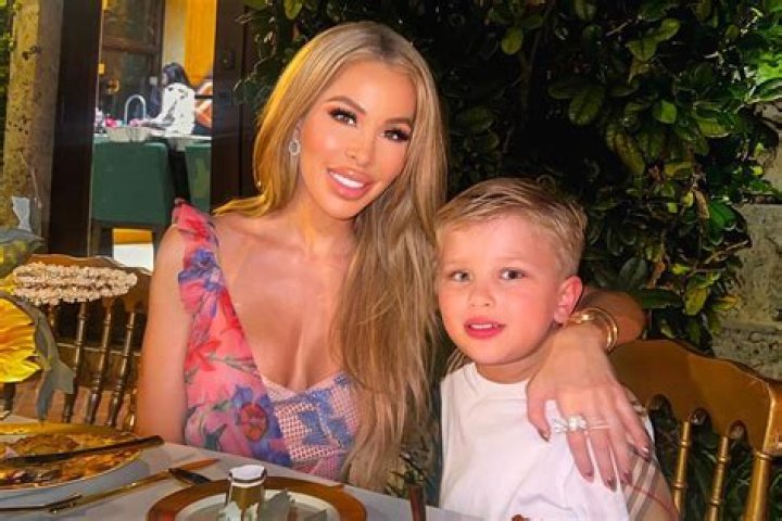 Lisa Hochstein with her son as seen in February 2020