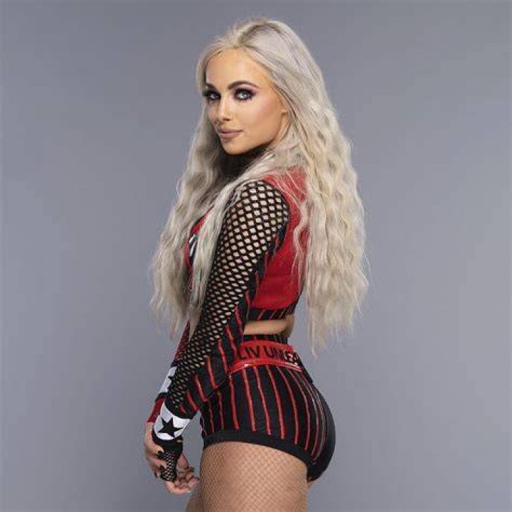 Liv Morgan geeky look in spectacles and gray leggings in 2018