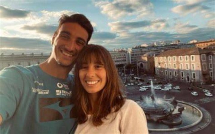 Lorenzo Sonego and Alice Petruccioli, as seen in December 2020